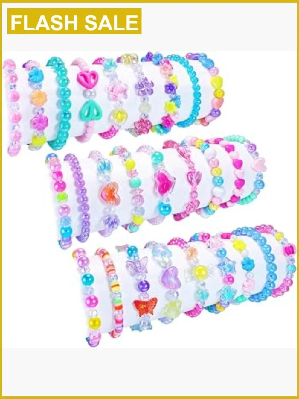 27 Colorful Beaded Bracelets for Girls Princess Pretend Play Jewelry Birthday